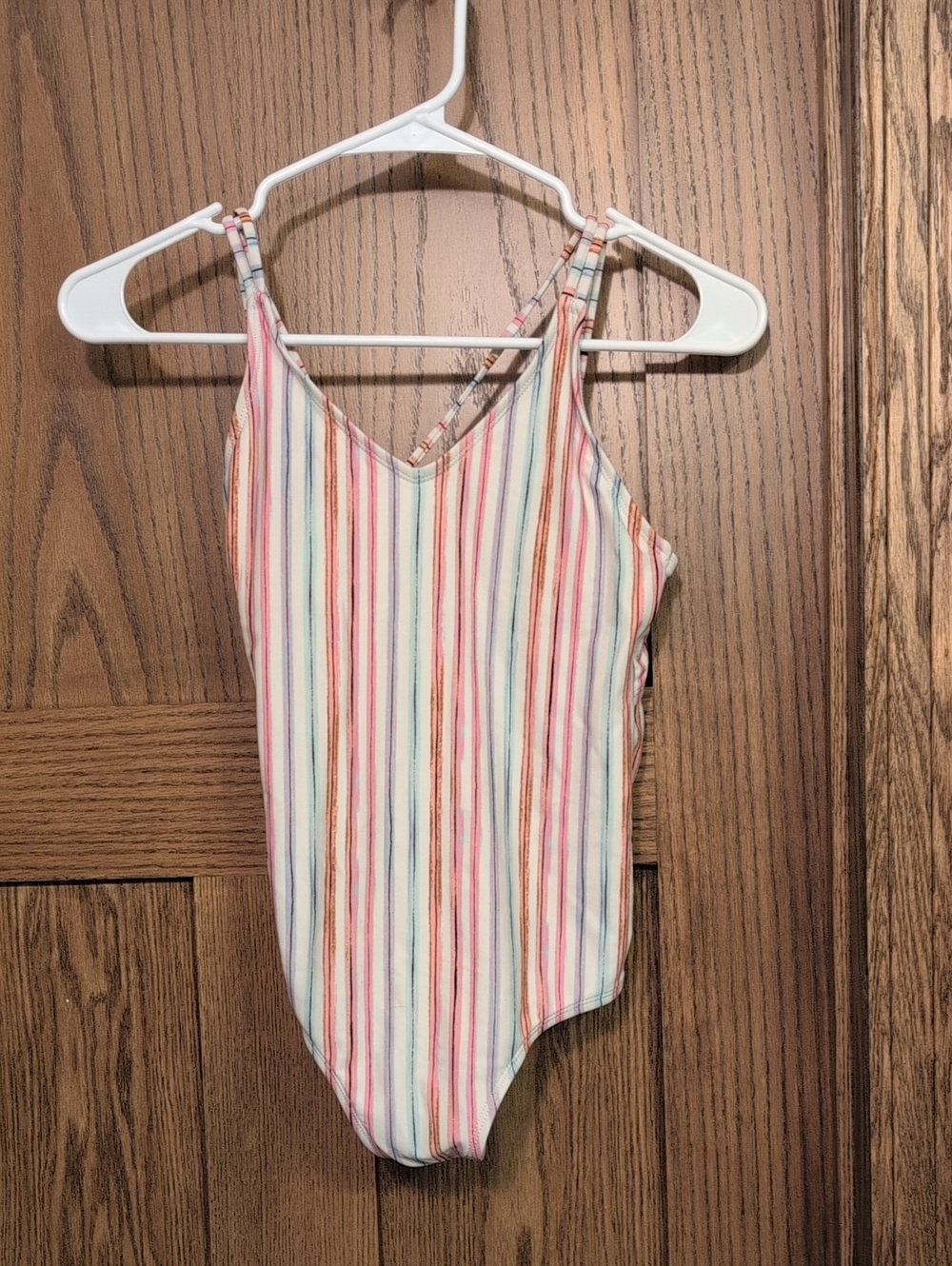 Raisins Girls' White Multicolor Striped One-Piece